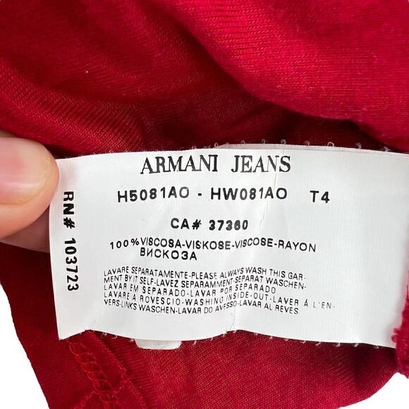 Pre-Loved AJ Armani Jeans US XS Women Strappy Top Red Viscose Tank Top - Picture 13 of 14